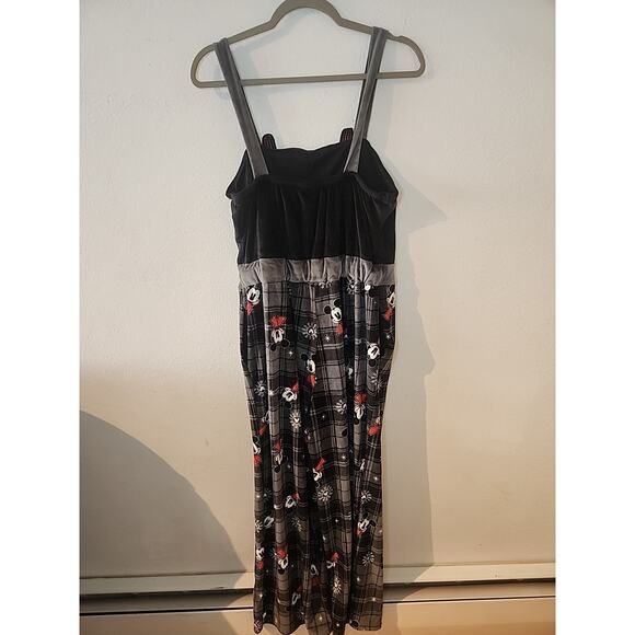 Disney Womens Gray Mickey Mouse Christmas Holiday Overalls Jumpsuit Pajama Large - Picture 6 of 6